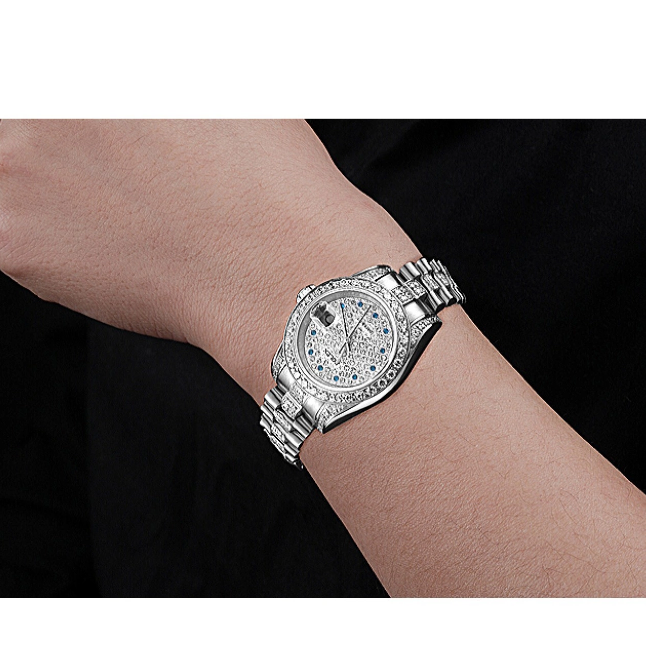 Aaa fake watches Stainless 622021 Dial DateJust Swiss Diamond Rolex Steel 0713